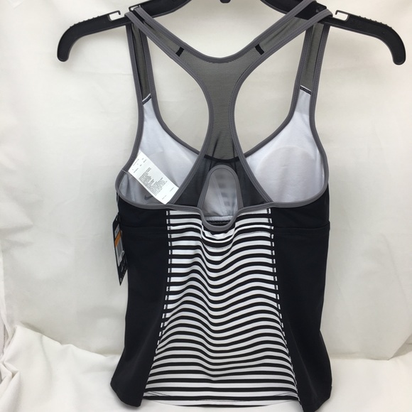 Nike Tankini Racer Back Black White NWT Sz S - Picture 2 of 11